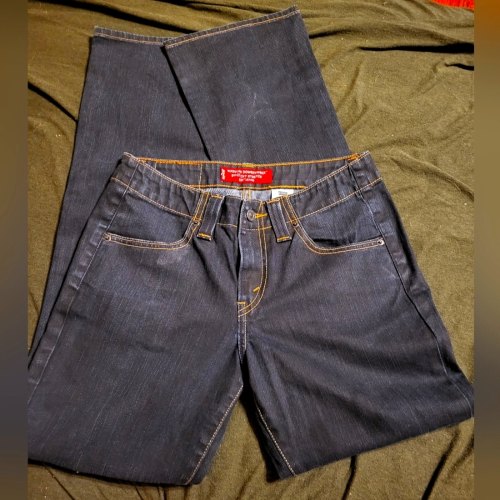 Levi's 525 Nouveau Downtowner Bootcut Stretch Dark Blue Denim Jeans 4MIS L=M